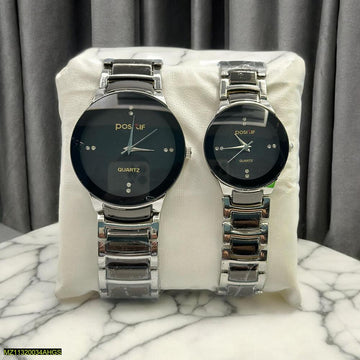 Couple Analog Watches Steel 36mm Set